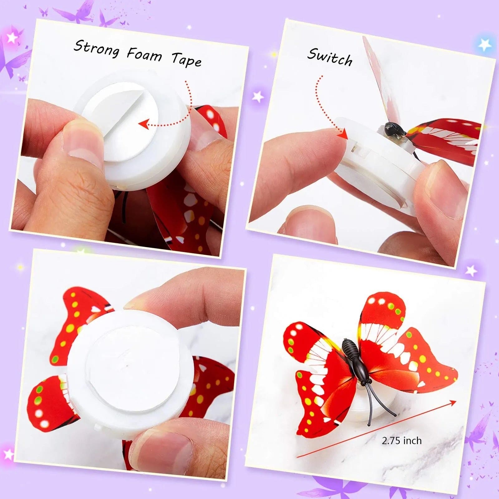 Colorful 3D Butterfly LED Night Light, Wedding Decorative Lamp, Wall Decor Glow Atmosphere Light, Butterfly Wall Stickers Light, Paste Wall Lamp, Butterfly Sticker Wall Light Colorful 3D Butterfly LED Night Light, Wedding Decorative Lamp, Wall Decor Glow Atmosphere Light, Butterfly Wall Stickers Light, Paste Wall Lamp, Butterfly Sticker Wall Light